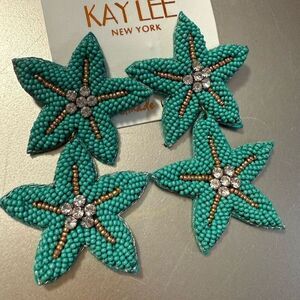 Kay Lee New York Beaded Starfish Earrings